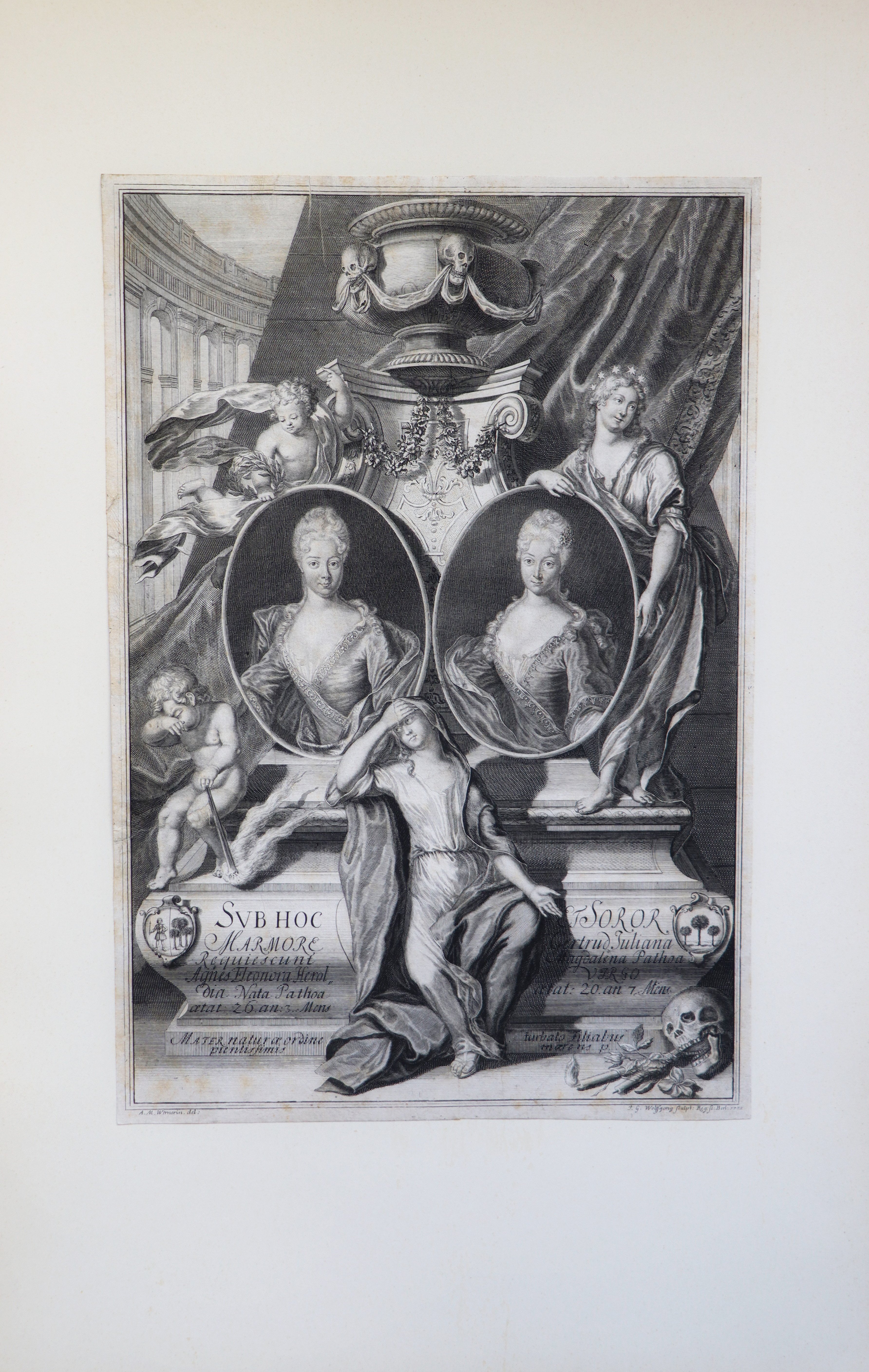 Johann Georg Wolffgang, Grafik "Sub Hoc Marmore Requiescunt...." (Grabmal Agnes Eleonore Herold)