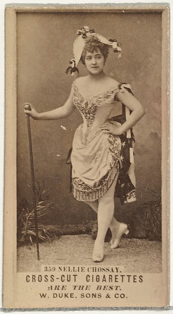 W. Duke, Sons & Co., Card Number 359, Nellie Chossay, from the Actors and Actresses series (N145-3) issued by Duke Sons & Co. to promote Cross Cut Cigarettes