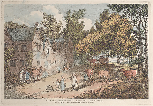 Thomas Rowlandson, View of a Farm House at Hengar, Cornwall
