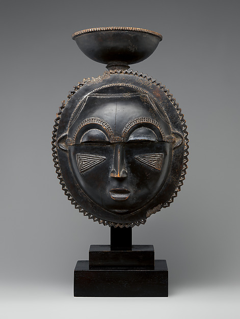 Baule artist, Moon face mask from a mblo performance