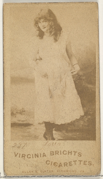 Allen & Ginter, Card 297, Lotta, from the Actors and Actresses series (N45, Type 1) for Virginia Brights Cigarettes