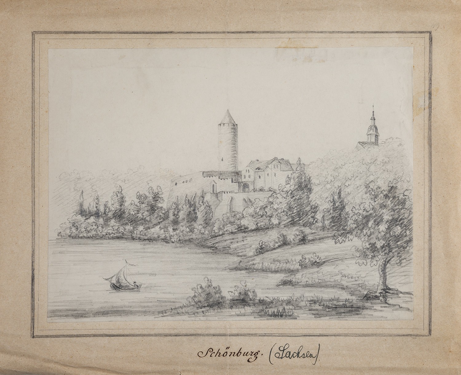 Rudolf Lutter, Schönburg (Saale) (Sachsen-Anhalt): Burg und Kirche von Norden