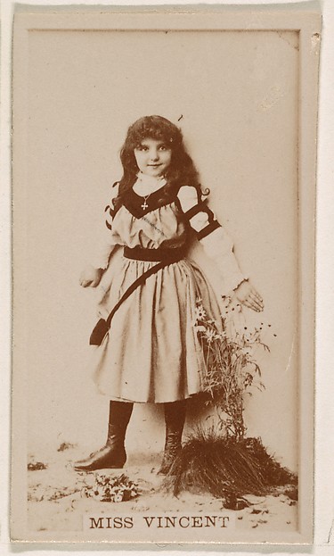 Kinney Brothers Tobacco Company, Miss Vincent, from the Actresses series (N245) issued by Kinney Brothers to promote Sweet Caporal Cigarettes