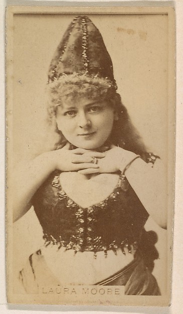 Kinney Brothers Tobacco Company, Laura Moore, from the Actresses series (N245) issued by Kinney Brothers to promote Sweet Caporal Cigarettes