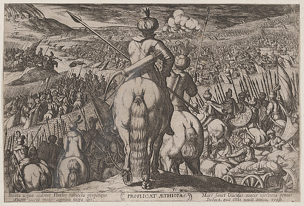 Antonio Tempesta, Plate 5: The Defeat of the Ethiopians, from "The Battles of the Old Testament"