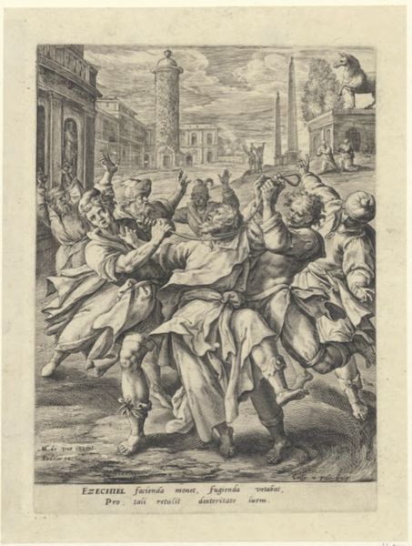 Passe, Crispijn van de, (approximately 1565-1637), (printmaker), Triumphus Martyrum: The capture of Ezekiel