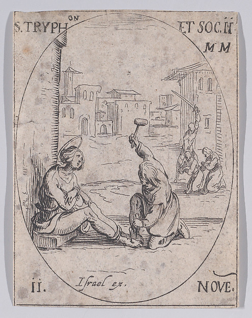 Jacques Callot, S. Tryphon et Ses Compagnons (St. Tryphon and His Companions), November 11th, from "Les Images De Tous Les Saincts et Saintes de L'Année" (Images of All of the Saints and Religious Events of the Year)