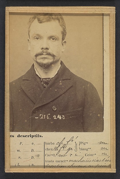 Alphonse Bertillon, Chericotti. Paul. 35 ans, né à Milan (Italie). Marchand de volailles. Anarchiste/Assoc. de malfaiteurs. 25/3/94.