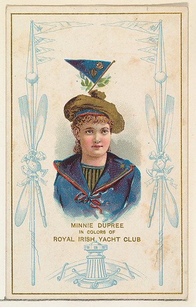 W. Duke, Sons & Co., Minnie Dupree in Colors of Royal Irish Yacht Club, from the Yacht Colors of the World series (N140) issued by Duke Sons & Co. to promote Honest Long Cut Tobacco