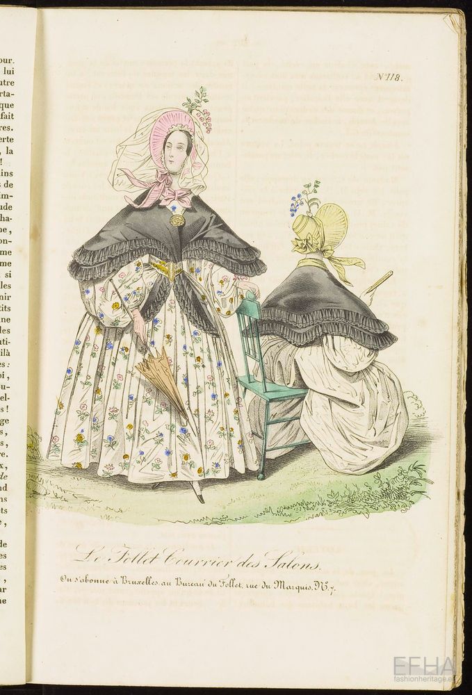 Unknown artist, Modeprent (in kleur) uit 'Le Follet Courier des Salons' 1835-09-14