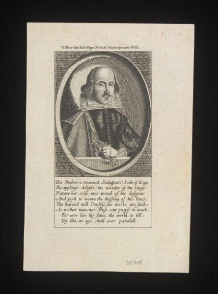 Unknown, To Face the First Page No. 3 of Shakespeare's Will