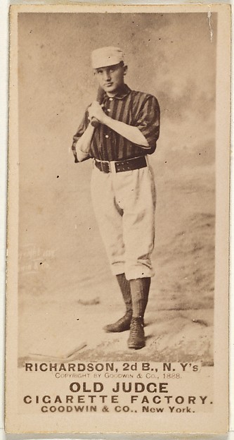 Goodwin & Company, Danny Richardson, 2nd Base, New York, from the Old Judge series (N172) for Old Judge Cigarettes
