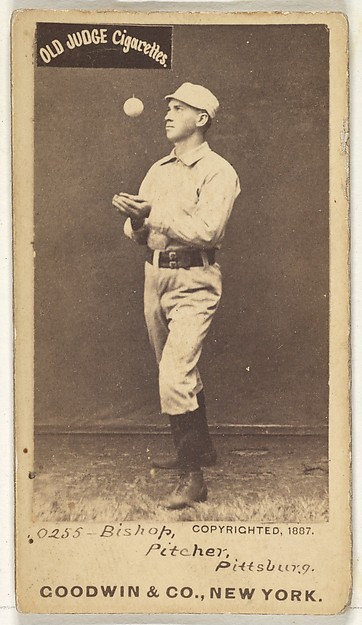 Goodwin & Company, William "Bill" Robinson Bishop, Pitcher, Pittsburgh, from the Old Judge series (N172) for Old Judge Cigarettes