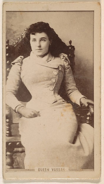 Kinney Brothers Tobacco Company, Queen Vassar, from the Actresses series (N245) issued by Kinney Brothers to promote Sweet Caporal Cigarettes