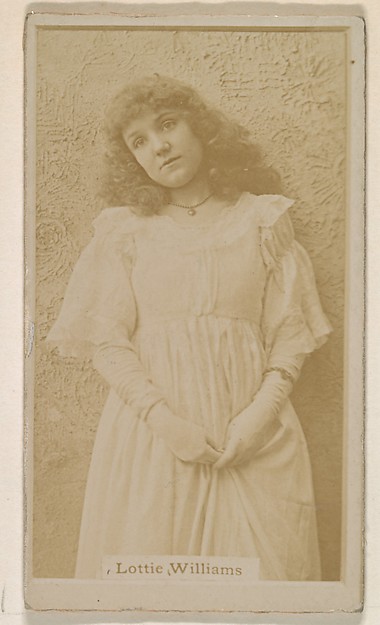 Kinney Brothers Tobacco Company, Lottie Williams, from the Actresses series (N245) issued by Kinney Brothers to promote Sweet Caporal Cigarettes