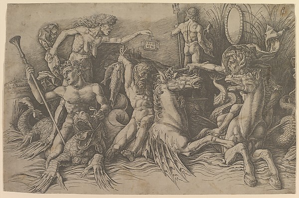 Andrea Mantegna, The Battle of the Sea Gods (left portion of  frieze)