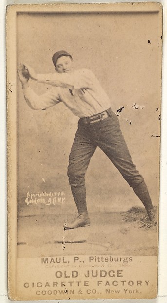 Goodwin & Company, Al Maul, Pitcher, Pittsburgh, from the Old Judge series (N172) for Old Judge Cigarettes