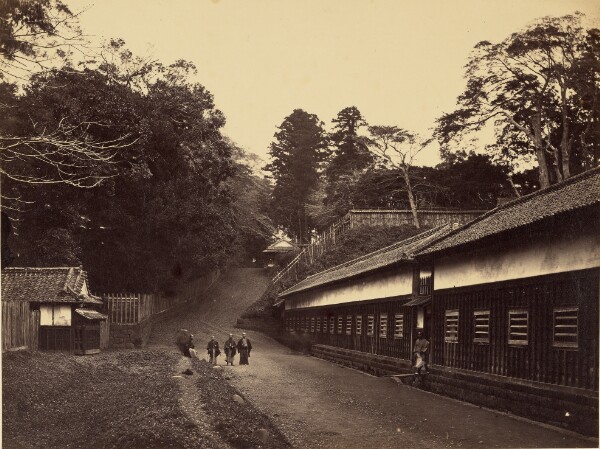 Felice Beato, [View from the Foot of the Hill Leading to Satsuma's Palace]