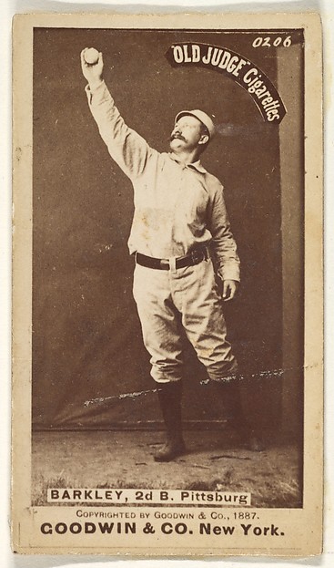 Goodwin & Company, Sam Barkley, 2nd Base, Pittsburgh, from the Old Judge series (N172) for Old Judge Cigarettes