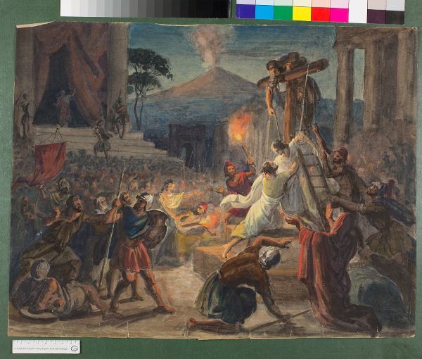 Unknown artist, Schillers "Bürgschaft" (Vorlage zu einem lebenden Bild anläßlich des Schillerjubiläums 1859)