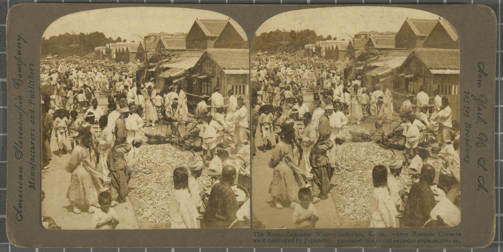 Desconegut, The Russo-Japanese War-Chemulpo, Korea, where Russian Cruisers were destroyed by Japanese. Justificació del títol, títol inscrit American Stereoscopic Company