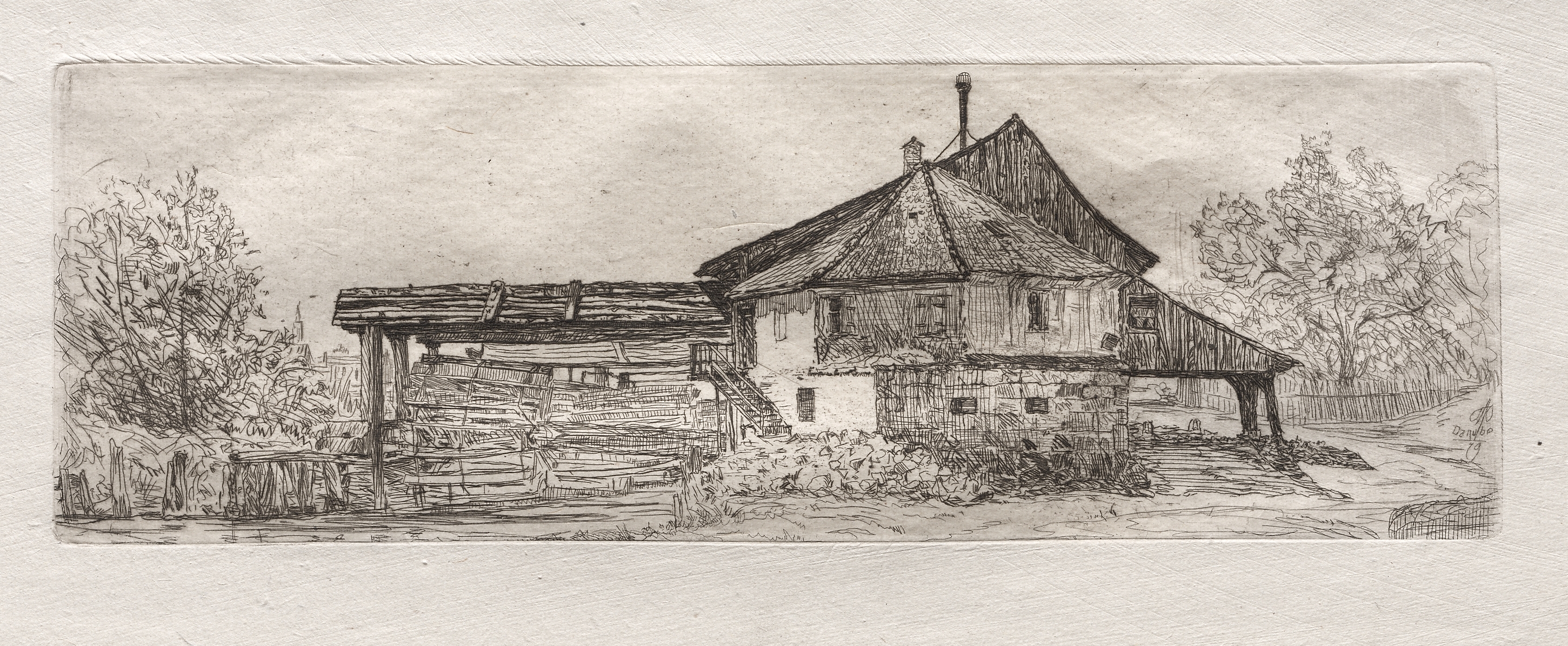 Otto H. Bacher, Old Mill on the Danube