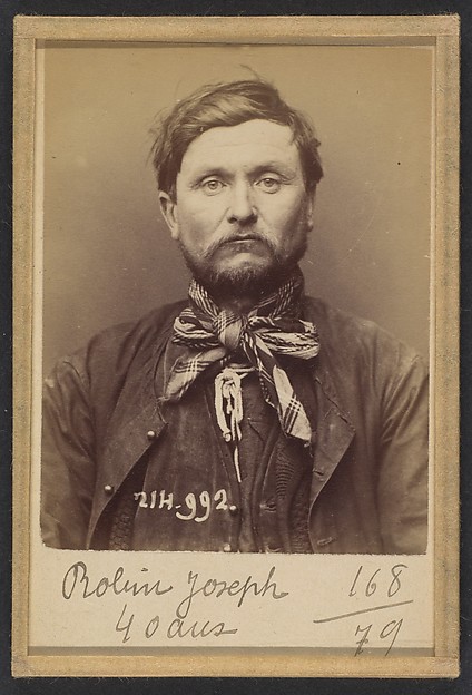 Alphonse Bertillon, Roobin. Joseph. 40 ans, né à Bourgneuf (Loire-Inférieure). Terrassier. Anarchiste. 2/3/94