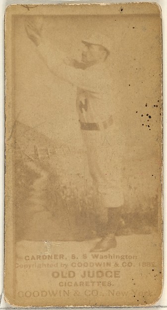Goodwin & Company, Franklin Washington "Gid" Gardner, Shortstop, Washington Nationals, from the Old Judge series (N172) for Old Judge Cigarettes