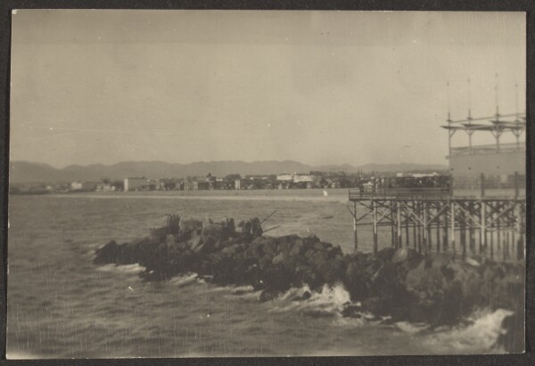Louis Fleckenstein, [Beach Scene with Pier]