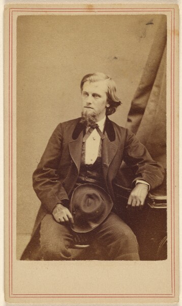 George Kendall Warren, [Unidentified man with goatee, seated, holding a hat in his lap]
