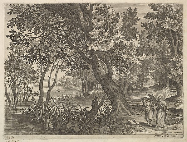 Aegidius Sadeler II, River View with Christ Tempted by the Devil