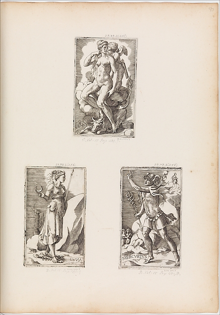 Giulio Bonasone, Luna, from Planets, plate 7