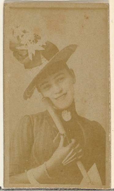 W. Duke, Sons & Co., [Actress holding cane or staff to cheek], from the Actors and Actresses series (N145-8) issued by Duke Sons & Co. to promote Duke Cigarettes