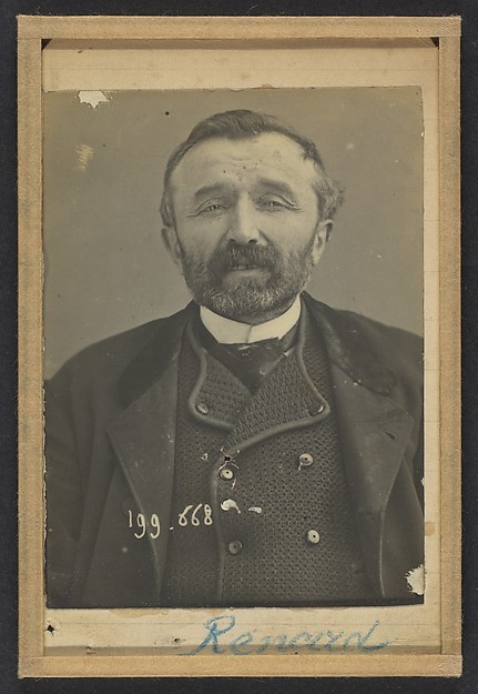 Alphonse Bertillon, Renard. Pierre, Alfred. 46 ans, né à Flain (Haute-Saône) le 27/4/46.