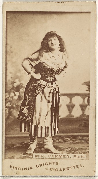 Allen & Ginter, Mlle. Carmen, Paris, from the Actors and Actresses series (N45, Type 1) for Virginia Brights Cigarettes