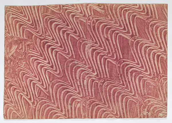 Anonymous, Red paste book cover with wavy line design