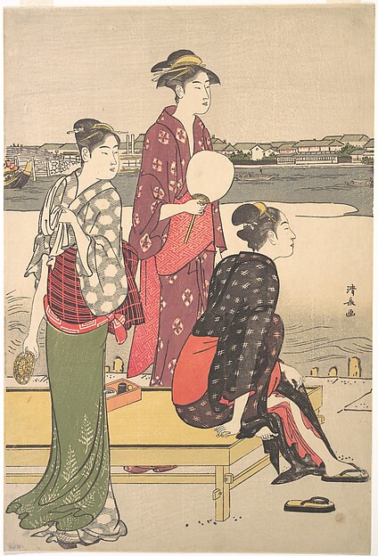 Torii Kiyonaga, Evening on the Banks of the Sumida River