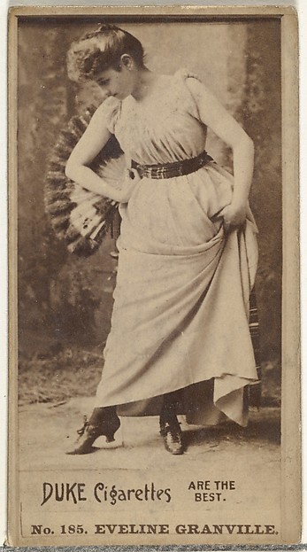 W. Duke, Sons & Co., Card Number 185, Eveline Granville, from the Actors and Actresses series (N145-6) issued by Duke Sons & Co. to promote Duke Cigarettes