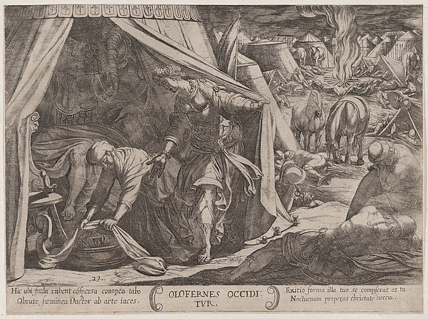 Antonio Tempesta, Plate 23: Judith and Holofernes, from "The Battles of the Old Testament"