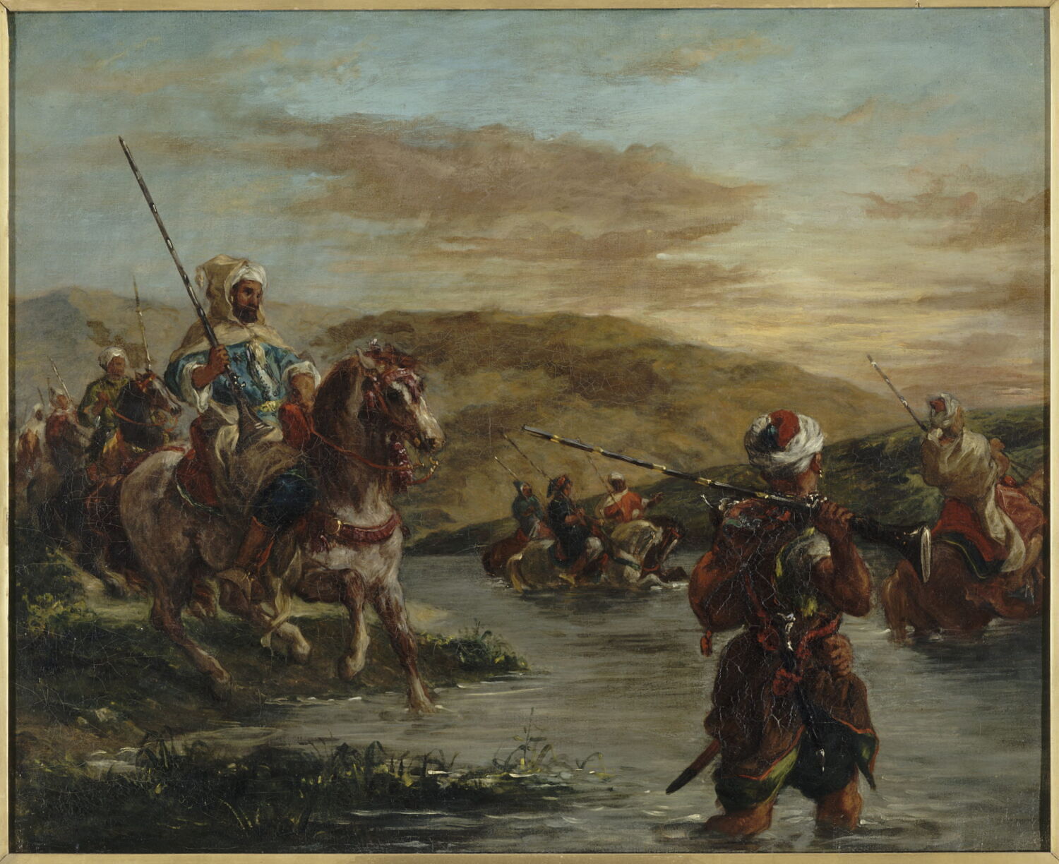 Eugène Delacroix, passage d'un gué au Maroc