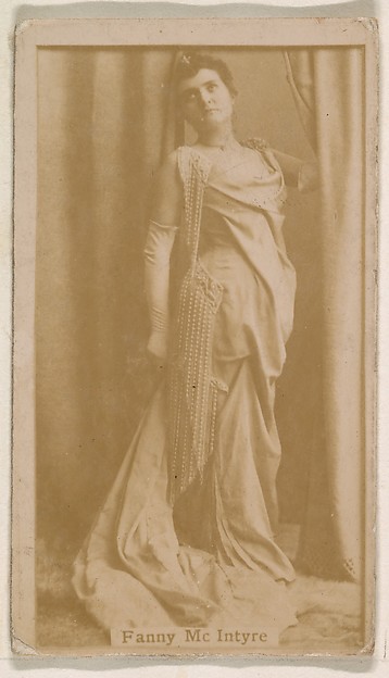 Kinney Brothers Tobacco Company, Fanny McIntyre, from the Actresses series (N245) issued by Kinney Brothers to promote Sweet Caporal Cigarettes