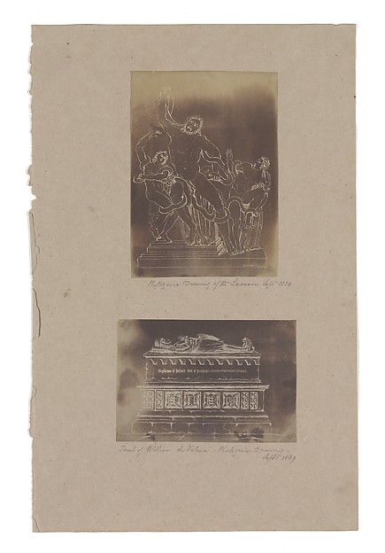 Unknown, Photogenic Drawing of the Laocoon, September 1839; Tomb of William de Valence