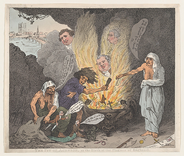 Thomas Rowlandson, The Pit of Acheron or The Birth of the Plagues of England