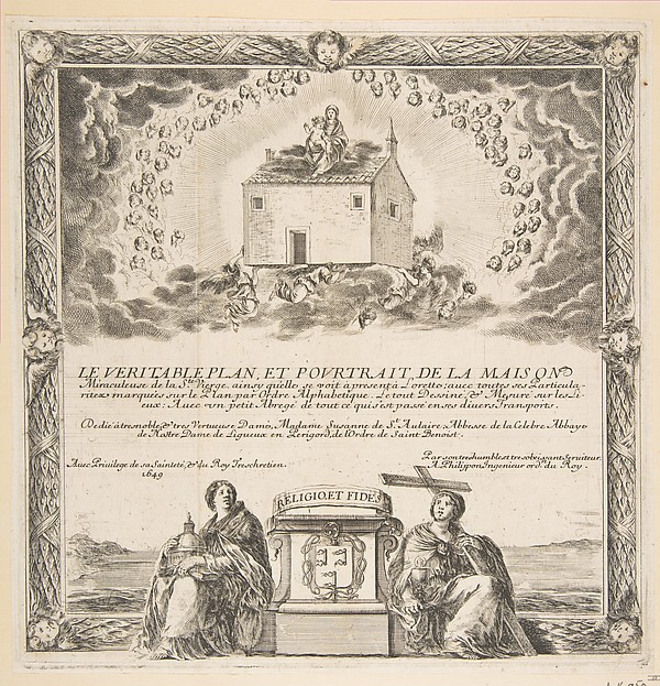 Stefano della Bella, Frontispiece for Le Véritable Plan et Pourtrait de la Maison de la Ste. Vierge