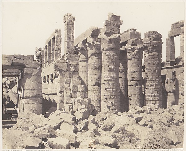 Félix Teynard, Karnak (Thèbes), Palais - Salle Hypostyle - Vue Générale Prise du Point Q