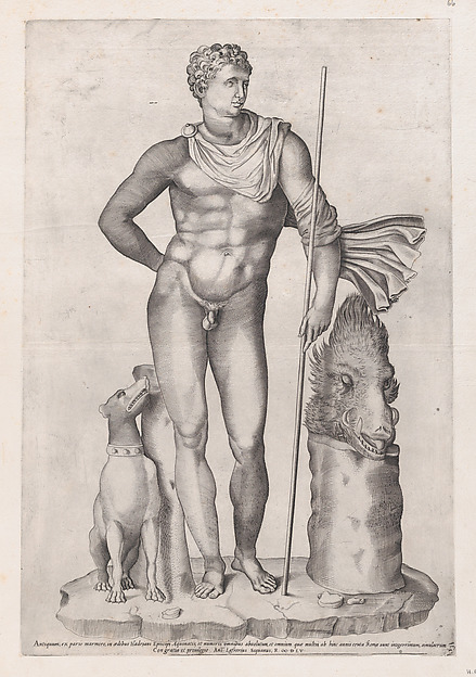 Anonymous, Statue of Meleager, from "Speculum Romanae Magnificentiae"