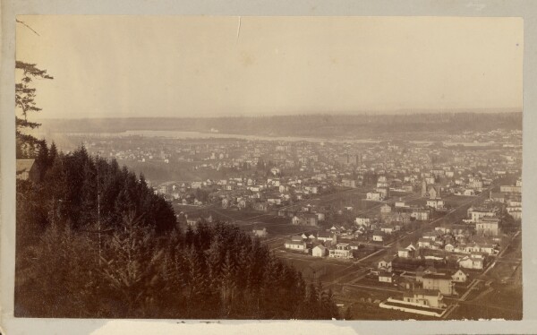 Carleton Watkins, [High Angle view of Portland, Oregon]