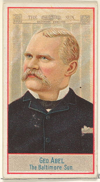 Allen & Ginter, George Abel, The Baltimore Sun, from the American Editors series (N1) for Allen & Ginter Cigarettes Brands