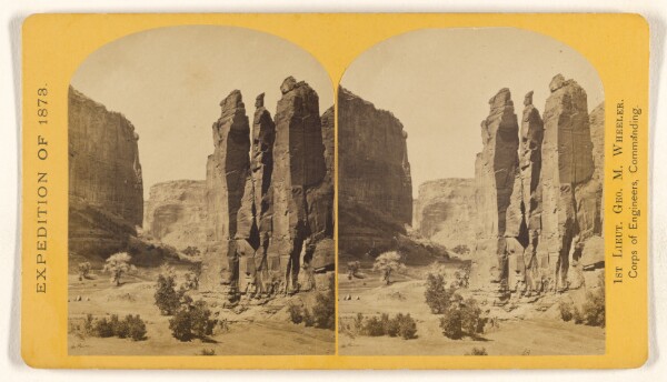 Timothy H. O'Sullivan, Camp Beauty, Canon de Chelle. Walls 1,200 feet high. Width of canon at this point about one-fourth of a mile...