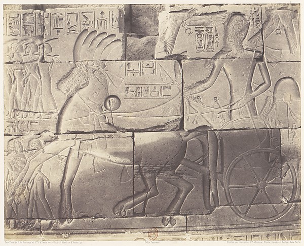 Félix Teynard, Karnak (Thèbes), Enciente du Palais - Détailes de Sculptures au Point N